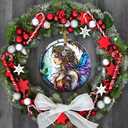 Stained Ceramic Fairy Ornament - Fairy Christmas Ornaments - Christmas Tree Ornaments - Christmas Decorations - Fairy Decor for Office, Room, Home - Holiday Present Ideas - B