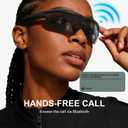 Bluetooth Audio Smart Glasses for Cycling Running Driving | Polarized Sports Sunglasses with Open-Ear Speakers, Hands-Free Calls, Voice Assistant, UV Protection, IPX5 Waterproof for Hiking Fishing