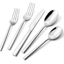 KINGSTONE Silverware Set, 40-Piece Forged Flatware Cutlery Set Premium Stainless Steel, Service for 8, for Home, Wedding, Party,Gift, Mirror Polished and Dishwasher Safe