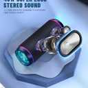 Ortizan Portable Bluetooth Speaker (3nd Gen), Bold 40W Sound with DSP Bass Boost, IPX7 Waterproof, 30Hrs of Playtime, TWS, BT 5.3, Colorful Lights, EQ, USB, Wireless for Home, Outdoor, Party - Black