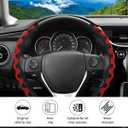 Car Steering Wheel Cover, 2PCS Anti-Slip Segmented Snap-on Vehicle Steering Wheel Protector, Comfortable Automotive Interior Decoration Accessories, Universal for Sedan Truck SUV (Red)