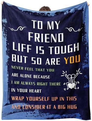 Bestie Forever Blanket - 60"x50" Soft Cozy Throw for Best Friends, Life is Tough But So are You Gift, Friendship Birthday for Women, All-Season Hug in a Blanket