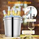 Beverage Dispenser With Stand, Iced Beverage Drink Dispenser, Stainless Steel Water Jar with Ice Container, Lemonade Drink Jar Jug For Buffet, Parties, Clear Acrylic, 2-GALLONS 8-L