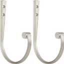 Curtain Holdbacks 2Pcs,Brushed Nickel Barrel Zinc Alloy Curtain Tiebacks,Wall Mounted Curtain Holders for Drapes.