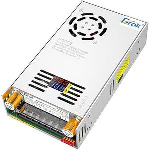 DROK 48V Power Supply, AC 110V/220V to DC 0-48V 0-10A 480W Buck Converter, Volt Amp Adjustable Adapter Regulated 5V 12V 24V 30V 36V 48V Volt Switching Voltage LED Transformer Charger for Computer