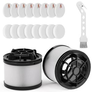 Leemone 18 PCS LVAC-200 Vacuum Filter Replacement, Compatible with Levoit LVAC-200 Cordless Stick Vacuum Cleaner (Model No. LSV-V201-WUS), 8 Pre-Motor Filters and 2 Post-Motor Filters