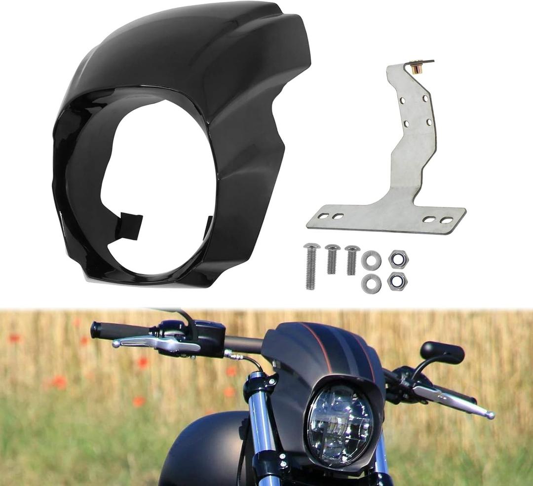 HDBUBALUS Headlight Fairing Cover Fit for Harley Softail Breakout 2018-Later Gloss Black