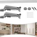 Lateral Opening Door Hinge Set, Hidden Door Hinge Kit Load-Bearing 19.8lb Heavy Duty Hinge, 180 Parallel Opening Cabinet Wardrobe Door Sliding