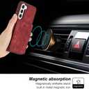 Phone Case for Samsung Galaxy S23 5G Wallet Cover with Tempered Glass Screen Protector and Slim Credit Card Holder Stand Magnetic Cell Accessories S 23 23S GS23 G5 SM-S911U 6.1 inch Women Men Boys Red