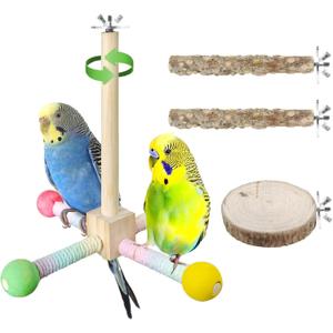 Bird Stand Perch Toy, Parrot 360° Interactive Rotating Parakeet Toys, Wooden Bird Cage Accessories Exercise Wheel Parrot Budgie Toys, Suitable for Cockatiels Lovebirds Conures Finches Bird Stand Perch Toy, Parrot 360° Interactive Rotating Parakeet Toys, Wooden Bird Cage Accessories Exercise Wheel Parrot Budgie Toys, Suitable for Cockatiels Lovebirds Conures Finches