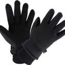 OZERO Winter Gloves Deerskin Leather Thermal Ski Glove Insulated Fleece for Snow Skiing Driving Cycling Hiking Runing Hand Warmer in Cold Weather for Men and Women Large Black