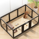 Clear Acrylic Dog Playpen Indoor Pet Pen, 24" H, Black, 10 Panels
Open View, Tool-free Setup, DIY Shapes, Versatile Use & Easy Cleaning Pen, Clear Dog Playpen for Small Dogs, Cats & Puppies
