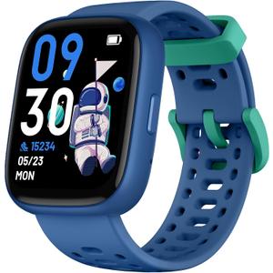 Smart Watch for Kids with Find My, 1.83" Fitness Tracker Watch No APP No Phone Needed, Pedometer, Heart Rate, Sleep Monitor, IP68, Puzzle Games for Girls Boys Teens 5-16, Gift, Blue