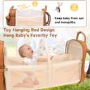 Leather Diaper Bags with Changing StationBaby BagLarge Capacity Diaper Bag Backpack for Moms Dads,Waterproof Diaper BackpackBrown