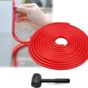 Car Door Edge Guards Red, 32.8Ft(10M) Car Door Edge Protector Rubber U Shape Edge Trim Universal Fit for Jeep Trucks Offroad SUV All Vehicles with Rubber Mallet(Red 32.8FT)