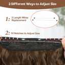 Halo Hair Extensions 20 Inch Invisible Wire Hair Extensions Adjustable Long Wavy Hairpiece Synthetic Upgrade 4 Secure Clips in Hairpieces 20 Inch,Medium Brown