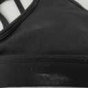 YEOREO Workout Sports Bras for Women Padded Strappy Open Back Gym Bra Light Impact Criss Cross Yoga Crop Top Black S