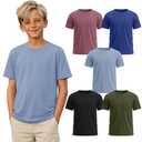LessonZoo 5 Pcs Boys Basic T Shirts, 5-Color, 7-8 Years