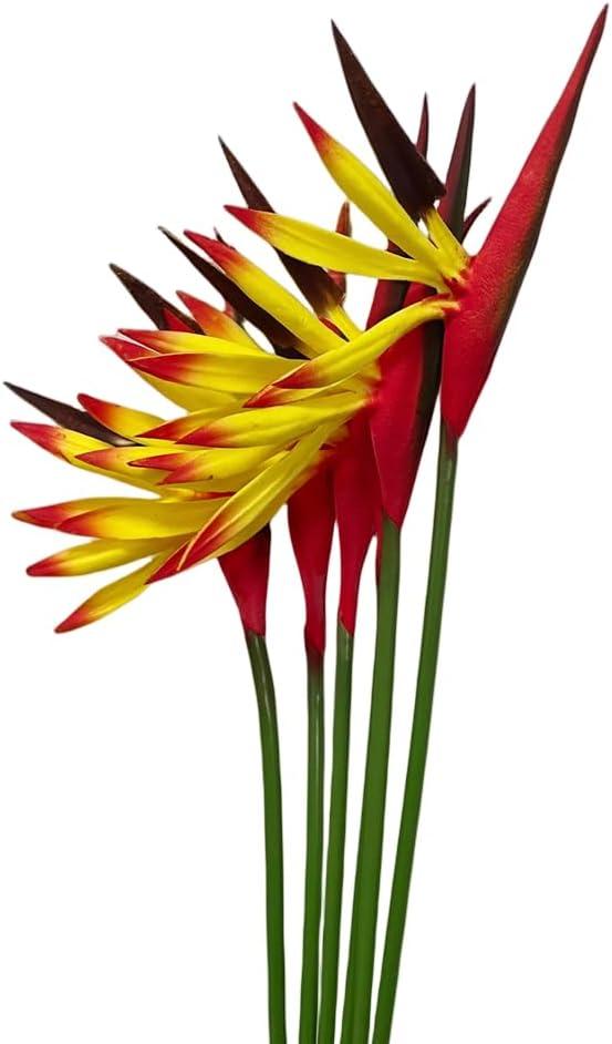 Rikyo Artificial Flowers 6Pcs Bird of Paradise 23" Permanent Flower,Strelitzia Tropical Imitation Plant Flower Bouquets for Office Home Party Decorations,Arrangement Potted Plants (Yellow)