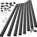 Yecaye 125in Cord Hider, Large Cord Covers for Wires on Wall, Cable Management Kit for Mount TVs, Wire Hider Cable Concealer for Home Office, W1.18in H0.6in, Black