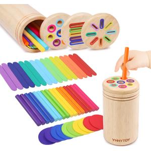 Montessori Toys for 2 3 4 Years Old, 3 in 1 Educational Sensory Color Sorting Toys for Toddlers 1-3, Fine Motor Skills Preschool Learning Activities, 2 3 4 Year Old Girls Boys Birthday Gifts