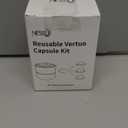 Nessus Reusable Kit for Nespresso Pods Vertuo, Reuse Old Coffee Pods for Nespresso Vertuo: 100 Pcs Aluminum Foil Seal Lid, Holder, Brush, Refillable Vertuo Plus Next Capsule Machine (No Pods Come) (Black)