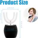 Automatic Toothbrush for Adults Ultrasonic Toothbrush with Soft Bristles Rechargeable Portable 30'' Automatic Timer Wireless Charging Washable Dual-Use for Travel Home (Black)