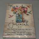 Framed Jeremiah 29:11 Bible Verse Wall Art Christian Floral Poster with Hummingbirds and Cross Scripture Canvas Painting Prints Faith Religious Picture Dcor for Bedroom Living Room 12x16Inches