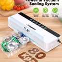 Vacuum Sealer for Food, 6-in-1 Food Vacuum Sealer Machine, 80kpa Suction Power Food Sealer Vacuum Sealer, Compact Vacuum Sealers with 10 Vacuum Bags, External VAC for Jars & Containers, White