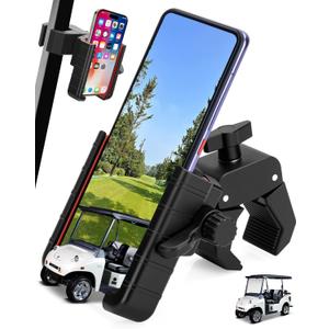 Golf Cart Phone Holder Mount for EZGO Club Car Yamaha  360 Rotatable Universal Cell Phone Cradle for iPhone 15 14 13 Pro Max, Samsung Galaxy, Pixel  Secure Clamp, Fits All Smartphones