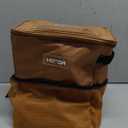 HOTOR Brown Car Trash Can with Adjustable Strap, Magnetic Snaps, Waterproof Lining, and Storage Pocket (2 Gallons)