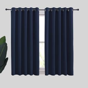 NICETOWN Blackout Draperies Curtains, All Season Thermal Insulated Solid Grommet Top Blackout Curtains/Drapes for Kid's Room (Navy, 1 Pair, 70 x 54 inches)