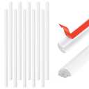 Tilingview 10-Pcs Peel and Stick Tile Edge Trim, 12 Inches Self-Adhesive Tile Edging Decorative Pencil Tile, PVC Molding Tile Trim for Backsplash (White)