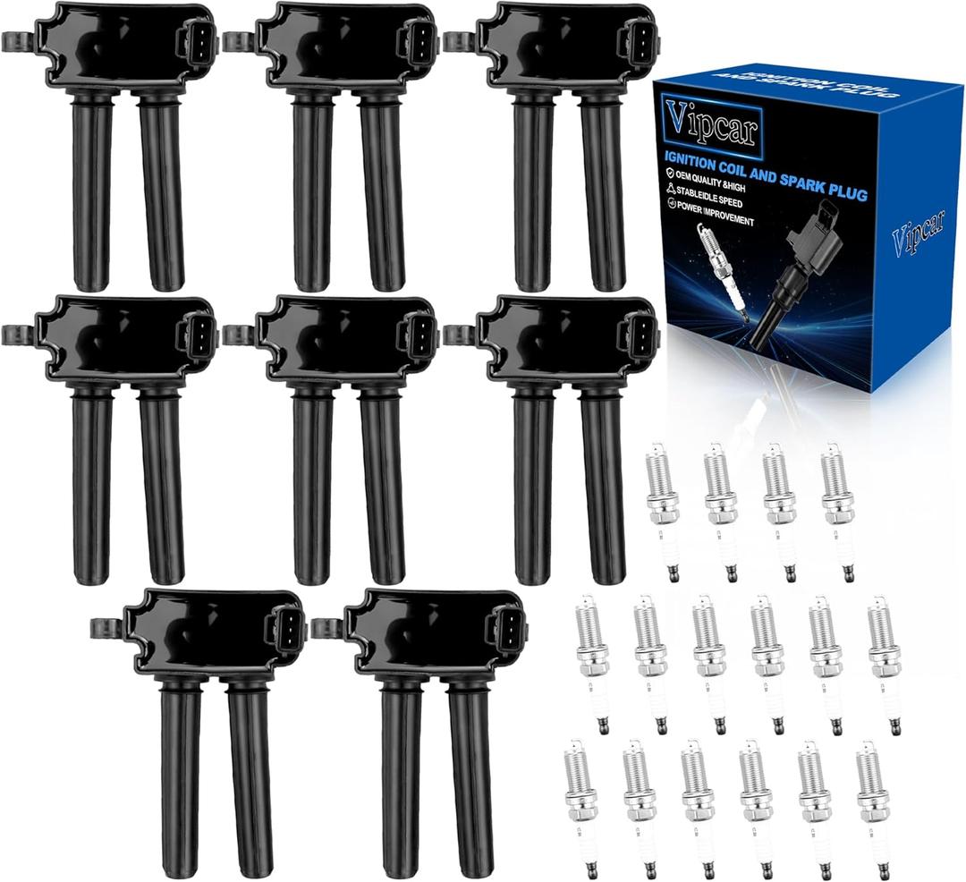 8+16 Ignition Coil Pack and Iridium Spark Plugs Compatible with Dodge 2008-2020 Ram Pickup 5.7/6.4L, Durango Charger Challenger, 2008-2019 Grand Cherokee, for Chrysler 2009-2020 300 5.7/6.1L