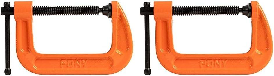 Pony Jorgensen 2630 3-Inch C-Clamp, Orange (Pack of 2)