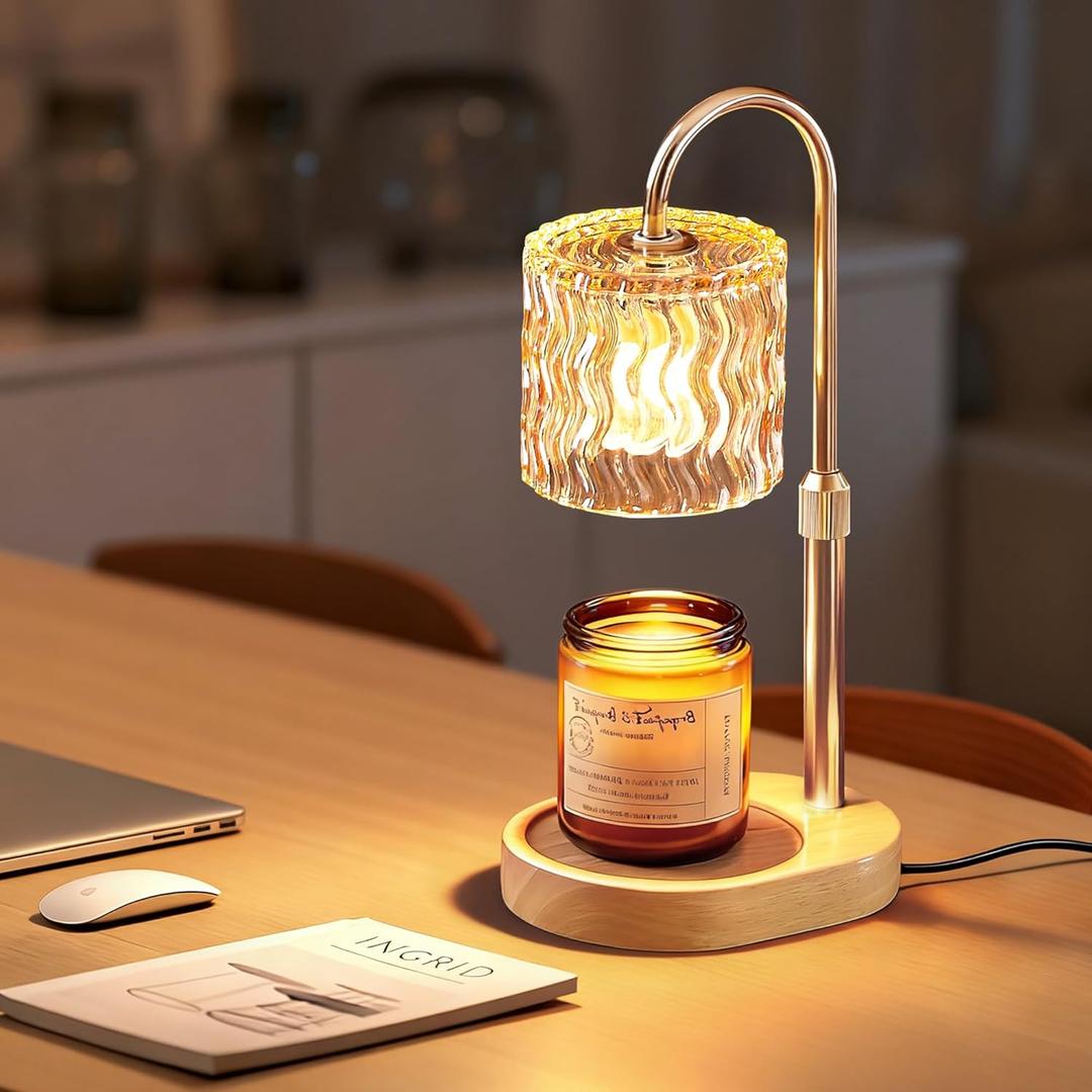 Homelist Candle Warmer Lamp with Timer, Height Adjustable Candle Lamp, Home Decor, Wax Melt Warmer for Birthday Chrismas Holiday Gifts for Mom, Women, Sister (Golden)