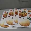 4 x 8 Sheets Fall Pumpkin Window Clings, Autumn Window Stickers Decorations, Large