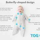 Bebon Transition Swaddle - Baby Wearable Blanket - Cozy Sleep Sack, Wrap with 2-Way Zipper - 95% Bamboo Viscose, 5% Spandex (CozyGrey, Medium 6-12 Month)