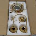 Zhehao 20 Pcs Porcelain Tea Set with Metal Holder and Spoon Adult Ceramic Tea Set European Flower Painting Teapot Cup Saucer Spoon for Women, Large Version(Stylish Style)