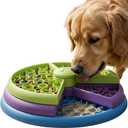 Slow Feeder Dog Bowl – 3-Level Puzzle Feeder for Large, Medium & Small Dogs | Spinning Lick Bowl for Liquid Treats, Peanut Butter & Wet Food | BPA-Free Dog Enrichment Bowl