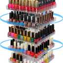 JACKCUBE DESIGN 5 Tier Clear Nail Polish 360 Rotating Display Rack Organizer Stand Makeup Cosmetics Storage Box Carousel Shelf with Acrylic Guard(5tier) :MK387-5
