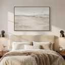 Framed Neutral Coastal Beach Canvas Wall Art, Abstract Landscape Canvas Prints Paintings for Walls, Large Beige Minimalist Pictures Wall Decor for Bedroom Dining Room Bathroom Living Room 24x36 In