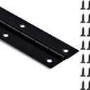 Black Piano Hinge 30 Inch x 2 Inch Heavy Duty Stainless Steel Piano Hinge Continuous Hinge for Cabinet, Door, DIY Wood Boxes, 0.047" Leaf Thickness