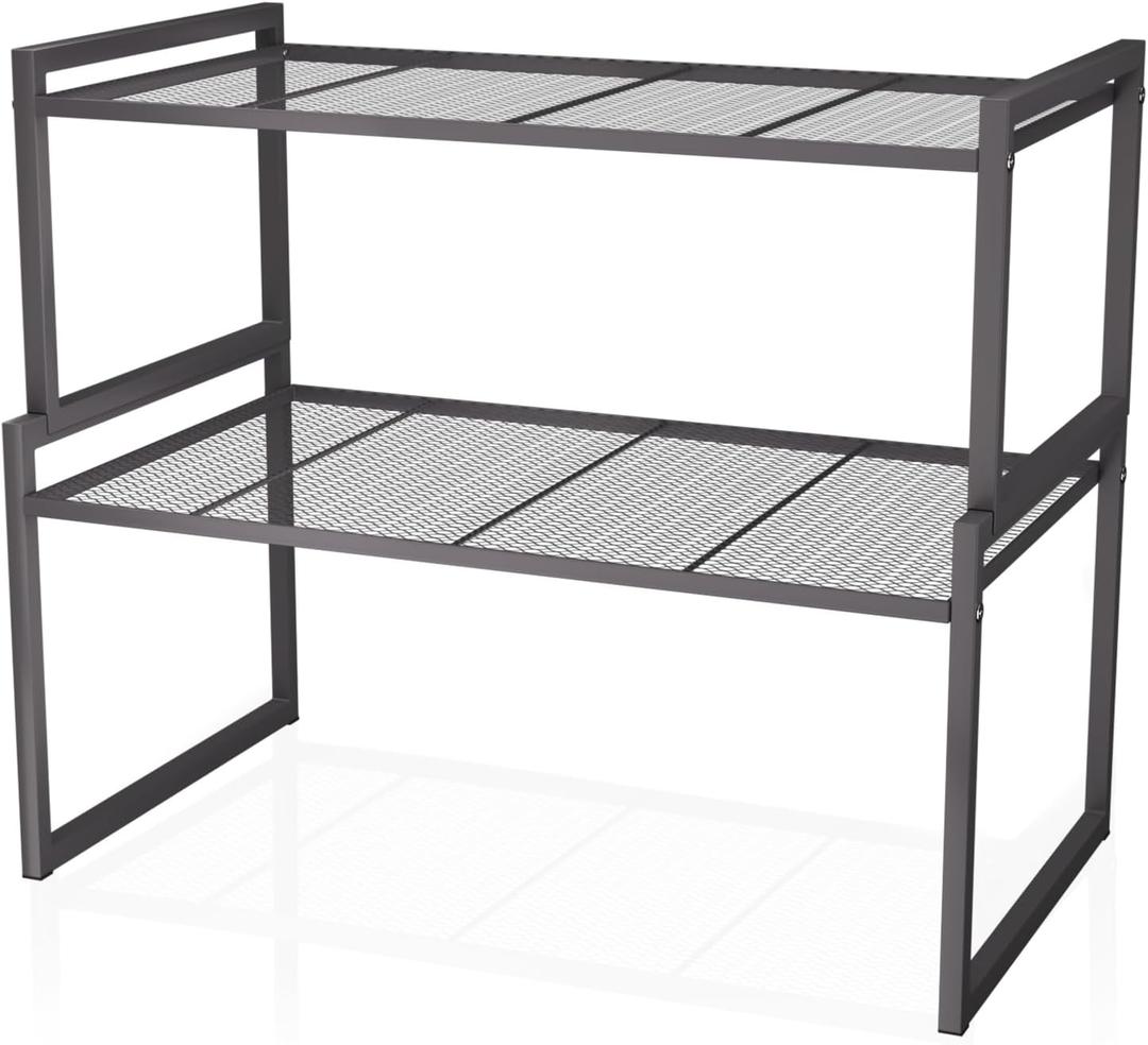 Set of 2 Cabinet Organizers 16.1''W 44 LBS Load Capacity Heavy Duty Kitchen Pantry Shelves Counter Countertop Storage Racks