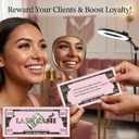 Lash Cash Reward Vouchers - 50 Pcs Pink Client Loyalty Cards, Professional Lash Tech Marketing Supplies & Salon Growth Tools, Authentic Currency Size Inserts for Eyelash Extension Business (50, $10)