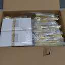 Goodluck 400 PCS Gold Plastic Silverware with Pocket Napkins for 100 Guests, Heavy Duty Disposable Cutlery Set & Linen Feel Napkins, Plastic Flatware with Guest Towels for Wedding, Party and Catering