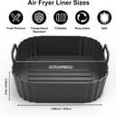 Square Silicone Air Fryer Liners 2 Pack, Compatible with Ninja AF141 181, 8.5 Inch Air Fryer Liners for COSORI 5-6.5 QT, Reusable Silicone Basket, Air Fryer Accessories