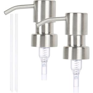 Soap and Lotion Dispenser Pumps, Stainless Steel Replacement Lotion Pump Parts, Brushed Nickel Metal Soap Dispensers2 Pack