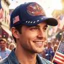 Campsis 250th Anniversary USA Hat Adjustable Patriotic Hat for Men Women | Blue Independence USA Hat American Flag Baseball Cap 1776-2026 Embroidered Trucker Hat (Blue)