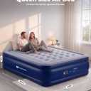 Queen Air Mattress with Built in Pump,18" XL Full Raised Blow up Air Bed,3 Mins Quick Self-Inflation/Deflation, 660lbs Max Inflatable Mattress for Camping/Home/Guests/Travel (Navy)
